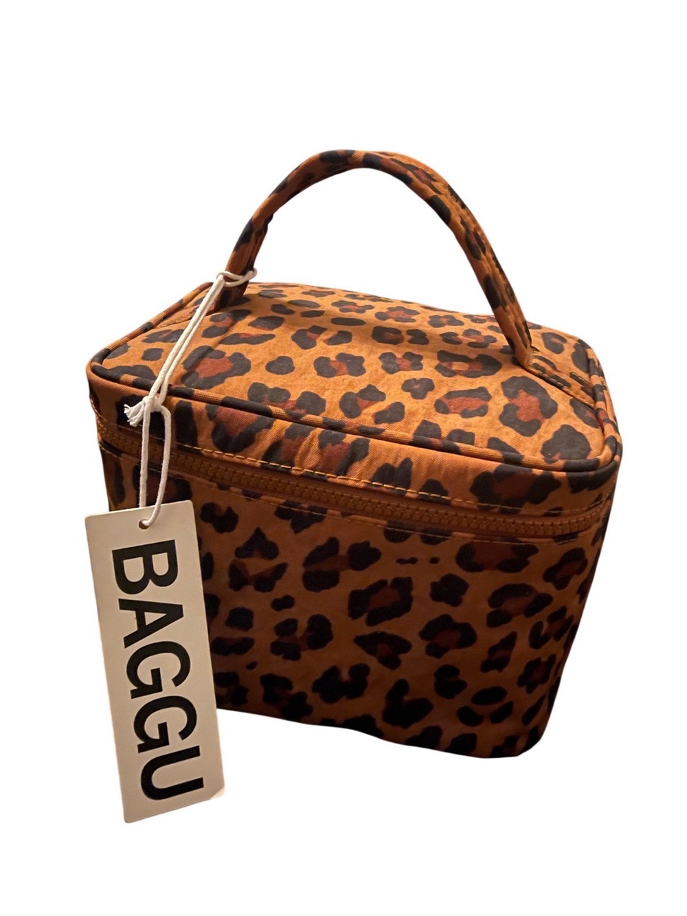 NWT BAGGU Large Leopard Print Cosmetic Case